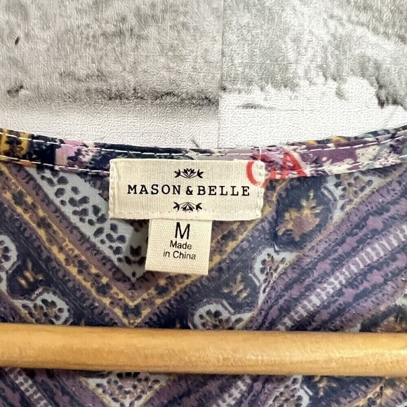 Mason & Belle‎ Sheer Floral kimono cover-up Dress crocheted Bell Sleeves Size M - Picture 3 of 12